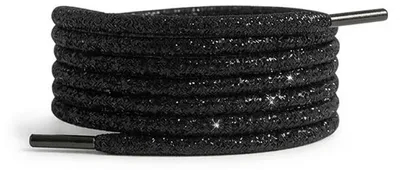 schnuersenkel glitzer schwarz rund