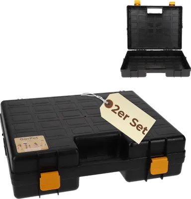 Produktbild von 2er Set Maschinenkoffer leer Werkzeugaufbewahrung Universal Werkzeugkoffer für Elektrowerkzeuge Werkzeug Geräte Koffer Toolbox