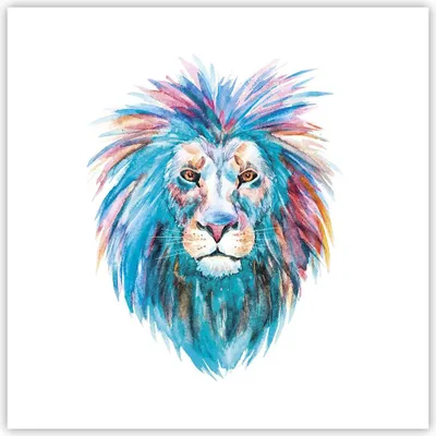 Produktbild von Poster - Poster ohne Rahmen - Bunt Löwe Mähne - 60x60 cm - Wand Bild - Wanddeko - Wandbilder - Kunstposter - Wandposter - Bilder - Kunstdruck - Wanddekoration - Wandbild - P2XAC60x60-4250