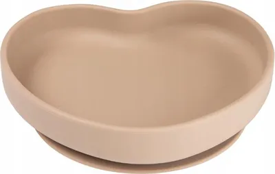 Produktbild von Canpolbabies CANPOL BABIES Silikoninė širdelės formos lėkštė su pritvirtinimu, 6 mėn.+, rusvos spalvos