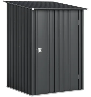 Immagine prodotto di Casetta da Giardino Porta Attrezzi in Acciaio Galvanizzato con Porta, 100x104x160 cm, Grigio Scuro