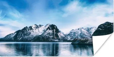Produktbild von MuchoWow® Poster Wasser - Berge - Natur 80x40 cm - Wanddeko
