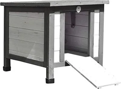 Produktbild von Famanu Katzenhaus für draußen - wetterfestes Holzhaus mit klappbarem Dach