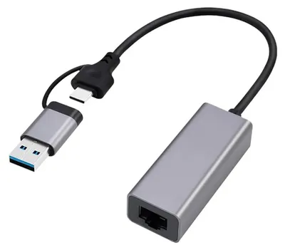 Image de Adaptateur réseau Gigabit USB 2,5G Gembird A-USB3AC-LAN2G-01, gris sidéral