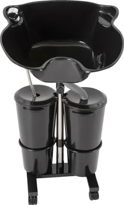 Produktbild von Haarwaschbecken, höhenverstellbar, Doppelbehälterdesign, schwarz