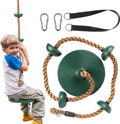 Produktbild von Famanu Plattformschaukel mit Kletterseil und Sitzfläche - für den Garten