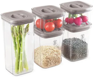 Immagine prodotto di Set di contenitori per alimenti BerlingerHaus, color taupe, composto da 5 pezzi