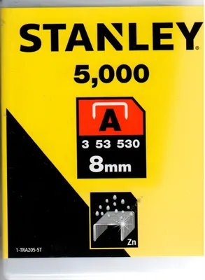 Produktbild von Stanley Klammern Typ A 3/53/530, 5000 Stück, 8mm aus Runddraht für Elektro- und Handtacker / 1-TRA205-5T
