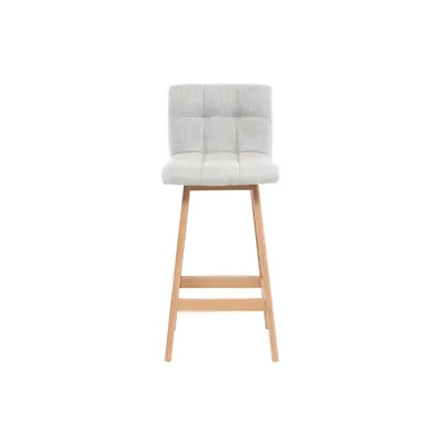 Produktbild von Miliboo - Design-Barhocker Holz und Perlgrau 65 cm 2 Stck. KLARIS