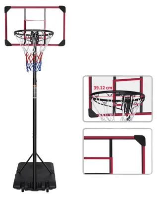 Obrázek produktu pro Basketbalový koš, výškově nastavitelný, odolná konstrukce, černá a červená