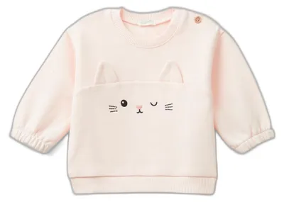 Obrázek produktu pro United Colors of Benetton, pletený svetr Masche, velikost M/L, barva růžová, délka 68 cm