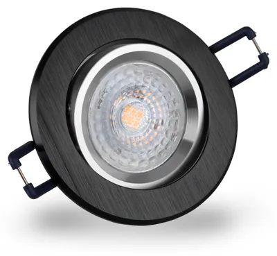 Produktbild von LED Einbaustrahler 230 6W dimmbar 16302-5 Ø68 IP20 Aluminium Silber + Schwarz gebürstet