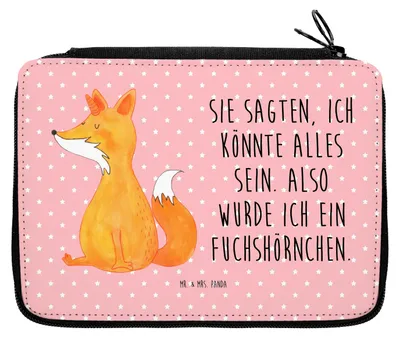 Produktbild von Mr. & Mrs. Panda Federtasche Einhorn Wunsch - Rot Pastell - Geschenk, Etui, Fuchs, Füchse, Unicorns, Unicorn, Mäppchen, Schreibmappe, Federmäppchen, Fuchshörnchen
