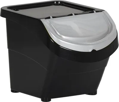 Immagine prodotto di vidaXL Cestino per rifiuti con coperchi 3 pezzi impilabili Nero PP 78 L
