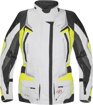 Zdjęcie produktu dla Damska kurtka motocyklowa Germot Textile Jacket Allround Light Grey/Yellow-54