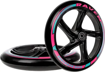 Produktbild von Ersatzräder für Raven Cityroller Scooter Roller Kickscooter Dots Polyurethan200mm mit Kugellager Black - 2 Stück