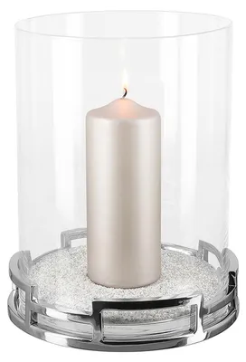 Produktbild von Fink HOMMAGE, Windlicht mit Glas, Edelstahl, poliert, glatt, silberfarben, L. 23 cm, B. 23 cm, H. 32 cm, D. 23 cm 146104