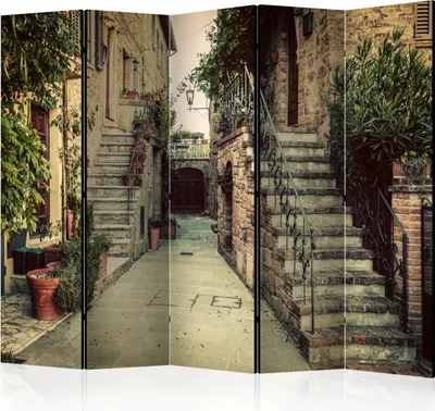 Produktbild von 5-teiliger Doppelseitiger Vlies Paravent - Tuscan Memories II 225x172 cm Städte d-B-0096-z-c
