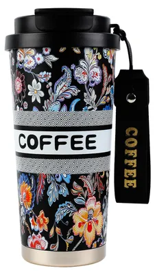 Isolierkaffeebecher 500 ml, doppelwandig, Edelstahl, auslaufsicher