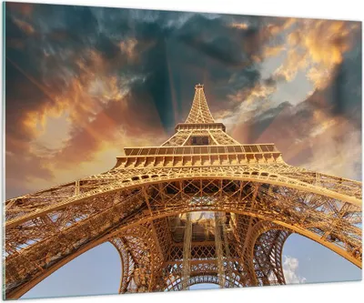 Produktbild von Bilder auf glas - Eiffle Architektur Paris - 100x70cm - Glasbilder - Wandbilder - Kunstdruck - zum Aufhängen bereit - Wanddekoration aus Glas - Glas Bilder - Wandbild auf Glas - GAA100x70-2437