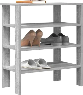Immagine prodotto di vidaXL Portascarpe grigio Sonoma 61x32x70 cm Materiale a base di legno