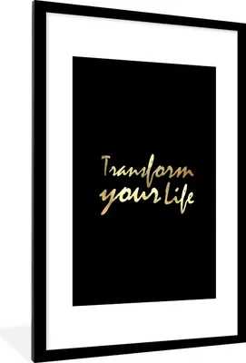 Produktbild von MuchoWow® Gerahmtes Poster Zitat - Leben - Gold - Schwarz 60x90 cm - Poster mit Schwarzem Bilderrahmen Wandposter Rahmen Foto Bilder - Dekoration - Wandposter Wohnzimmer - Hochwertig