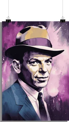 Zdjęcie produktu dla Plakat muzyczny - Plakat Frank Sinatra - Portret - Plakat legenda muzyki - 61x91cm - Idealny do oprawienia w ramę