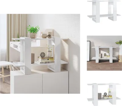 Produktbild von vidaXL Bücherregal/Raumteiler Hochglanz-Weiß 80x30x51 cm -  Bücherregale & Bücherschränke