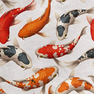 Image de Royal Velvet Tissu Polyester A coudre - Motif Koi Carpe 2