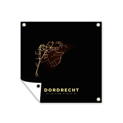 Obrázek produktu pro MuchoWow® Zahradní plakáty - Mapa - Dordrecht - Mapa města - Nizozemsko - Mapa - 200x200 cm - Zahradní dekorace