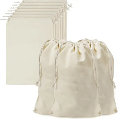 Produktbild von Belle Vous Baumwoll-Musselin-Taschen (10er Pack) - Kleiner Kordelzug-Beutel-Set - Jutebeutel für Kulturbeutel Produktaufbewahrung - wiederverwendbare