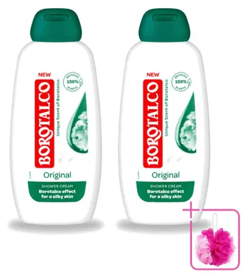 Immagine prodotto di 2 flaconi di Borotalco Original, gel doccia - 250 ml - confezione risparmio - 2 pezzi