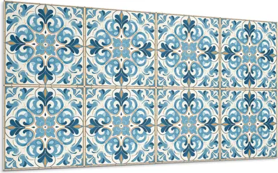 Produktbild von Pflanzenmuster In Symmetrie – Selbstklebende Fliesen – Wandverkleidung – Wandpaneel – PVC Fliesen – Vinylflisen – PCV Flisen – Selbstklebend – Wanddeko – 10 Stück 100 x 50 cm