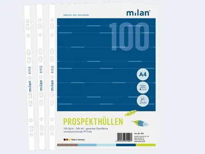 Produktbild von Milan 100 ProspekthüllenA4 815 PP genarbt 45my