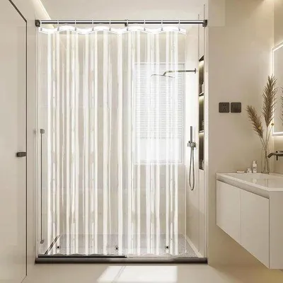 Image de Rideau de douche imperméable transparent - souple et pratique
