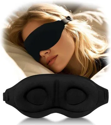 Image de Masque de sommeil 100% occultant, en soie | Masque 3D respirant pour les yeux, pour femmes et hommes | Confortable pour les voyages et la relaxation
