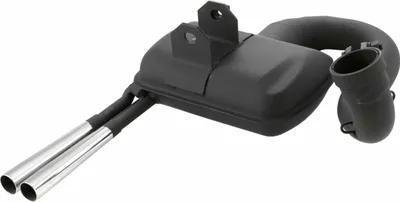 Produktbild von SIP Racing Road 2.0 Auspuff Schwarzstahl verchromter Schalldämpfer mit doppeltem Auslass