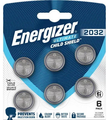 Zdjęcie produktu dla Energizer Ultimate Child Shield CR2032 (zestaw 6 sztuk) – Baterie guzikowe 3V – Pierwsza marka