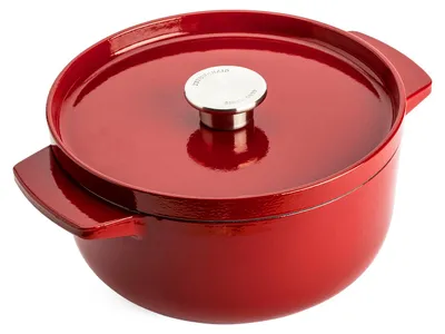 Produktbild von KitchenAid Bräter mit Deckel rot 22 cm geeignet für alle Herdarten Bis zu 260°C