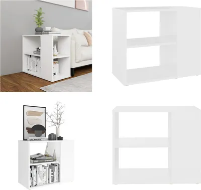 Obrázok produktu pre vidaXL Bočný stolík biely 60x30x50 cm Materiál na báze dreva - Bočná skrinka - Bočné skrinky - Bočné stolíky