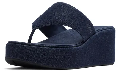 Produktbild von FITFLOP FitFlop Plateau-Sandalen mit Keilabsatz und Zehensteg aus Denim 43