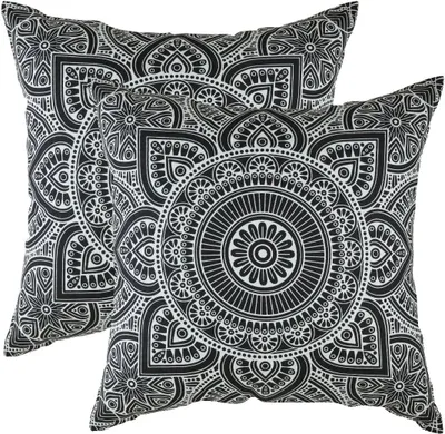 Imagen del producto de (Pack de 2) Fundas de cojín Mandala, confeccionadas en 100% algodón (60 x 60 cm, color )