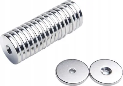 Produktbild von Neodym Magnete Ringmagnet  25x(7.5x4.5)x3 mm N38 für Schraube 1 Stück, Extrem stark, Magnettafeln, Kühlschränke, Whiteboards, DIY