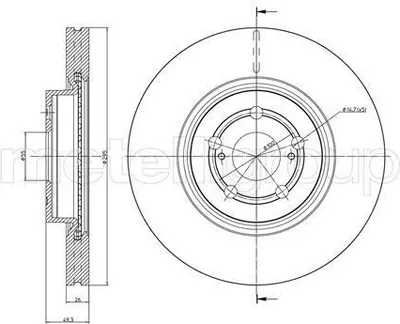 Produktbild von 2x METELLI Bremsscheibe 23-0854C für TOYOTA AVENSIS Kombi (T25) AVENSIS (T25_)