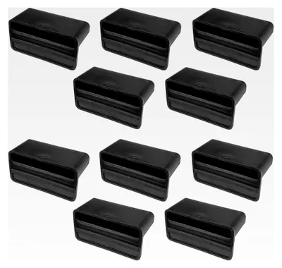 Produktbild von 10 Lattenhalter Einsteckkappen zur Befestigung von Lattenrosten 53x8mm Kunststoff flexibel Schwarz