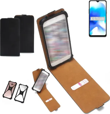 Produktbild von K-S-Trade Handyhülle Schutzhülle kompatibel mit Blackview A80s Hülle Case Cover Flip Style Bumper schwarz 1x