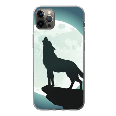 Produktbild von MuchoWow® Handyhülle Schutzhülle Hülle für iPhone 13 Pro Max Wolf - Mond - Stein Silikon Softcase Handy Hülle - Mobiltelefon