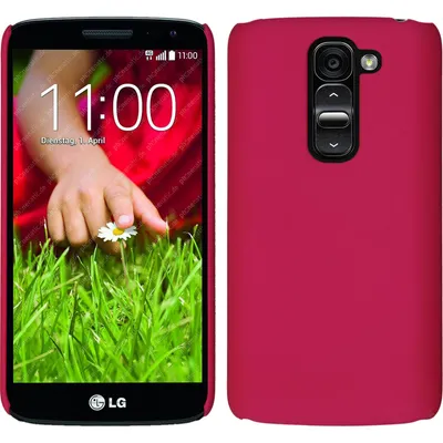 Produktbild von PhoneNatic Case kompatibel mit LG G2 mini - Hülle pink gummiert Hard-case + 2 Schutzfolien