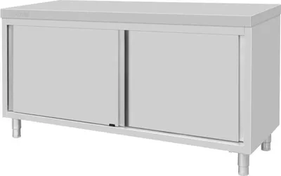 Produktbild von Vogue Arbeitsschrank 1800x900x600mm mit Schiebetüren Edelstahl