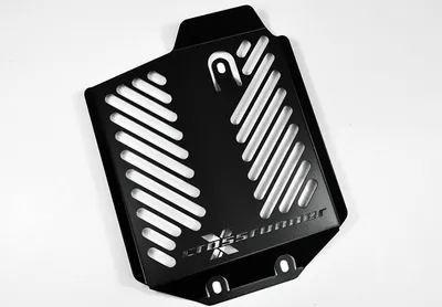 Produktbild von ZIEGER Kühlerabdeckung kompatibel mit Honda VFR 800 X Crossrunner unten Design Logo schwarz